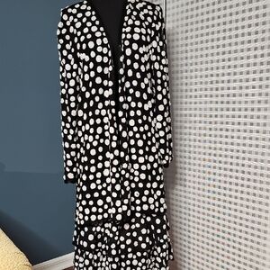 Lillie Rubin Black With White Sequin Florets Skirt & Jacket